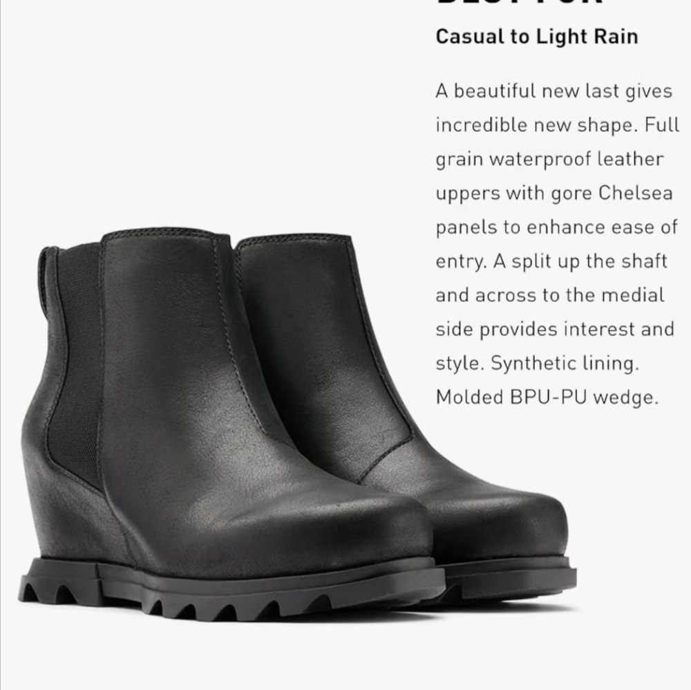 Sorel Women's Joan of Arctic Chelsea Boot โ Waterproof Leather Wedge ๐ค - Picture 3 of 14